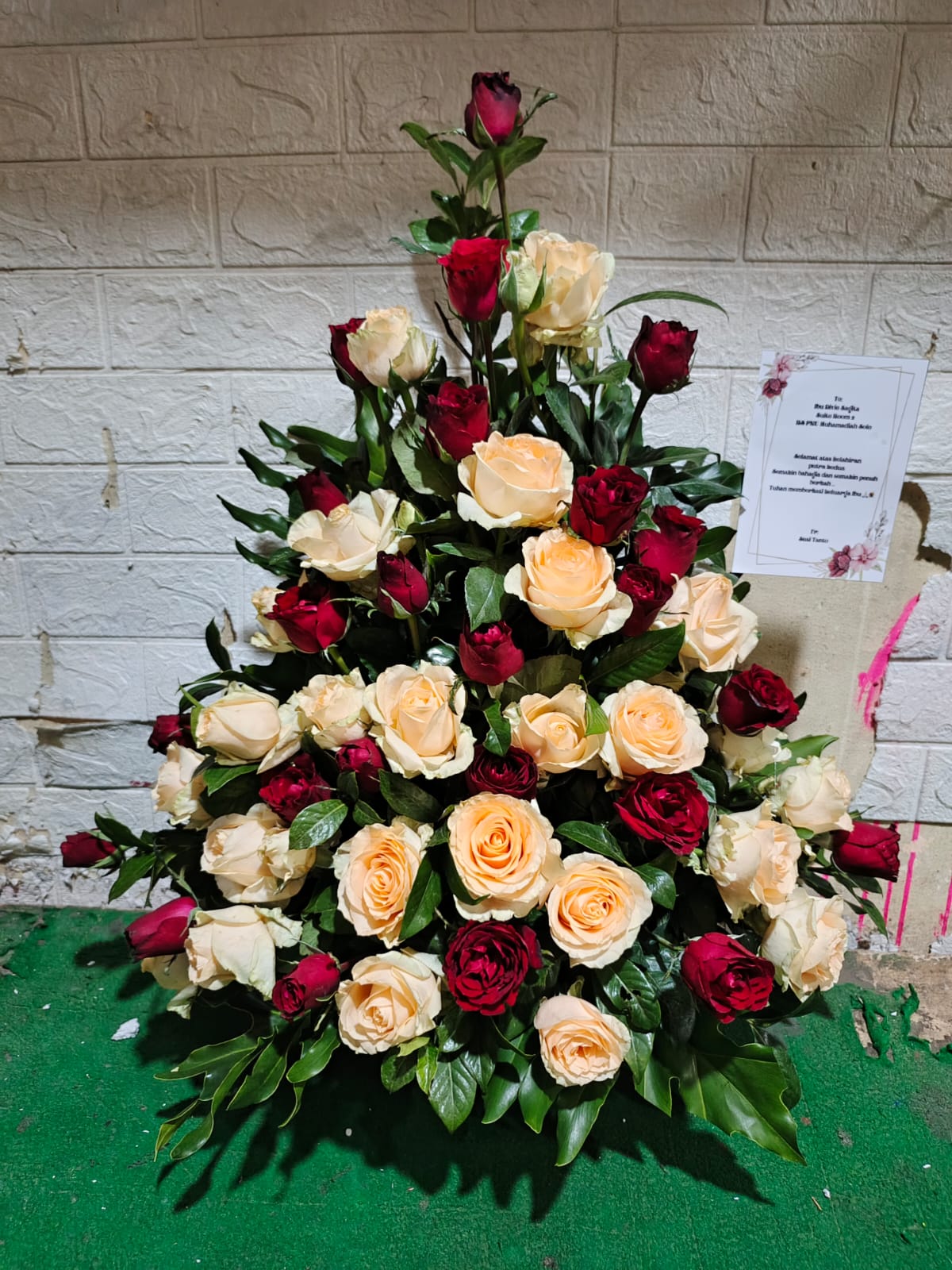 Buket Meja Mawar Pink Romantis